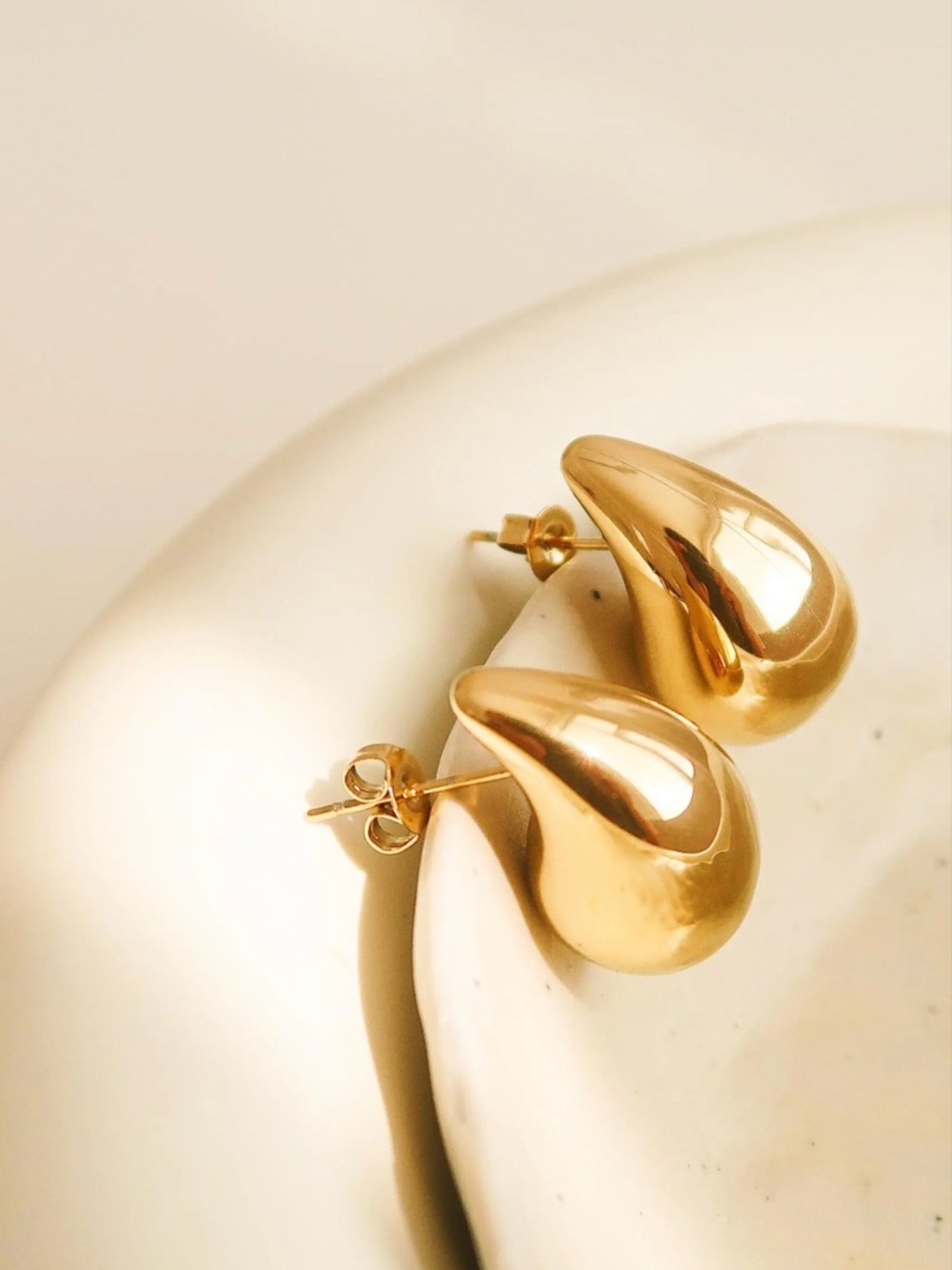Bronze Teardrop Stud Earrings - Women Jewelry